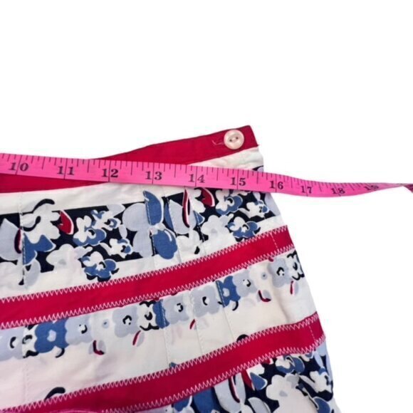 Liz Claiborne Pleated Summer Skirt Size 8 Red White and Blue Floral Print EUC - Picture 7 of 11